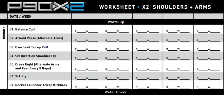 p90x workout schedule chest and back